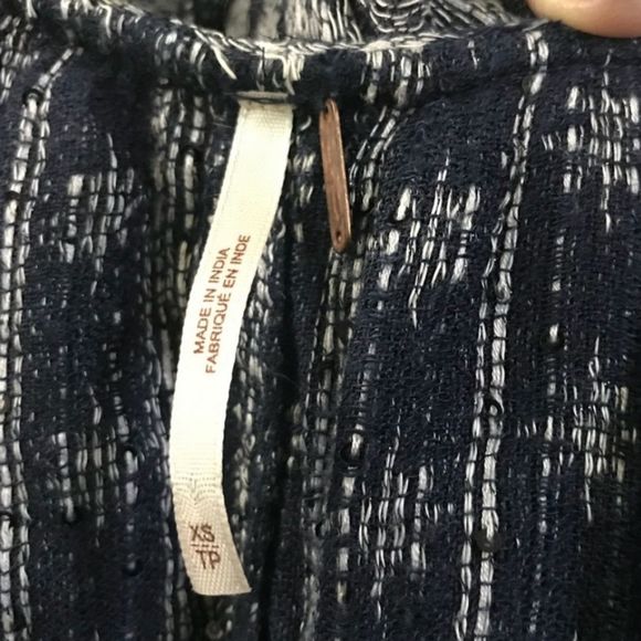 Free People Blue Boho Tunic Top size XS - Picture 5 of 7